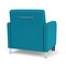 Lesro Siena Lounge Reception Wide Guest Chair w/ Front Casters, Brushed Steel Back Legs, OH Waterfall Uph SN1201 - alternate 2